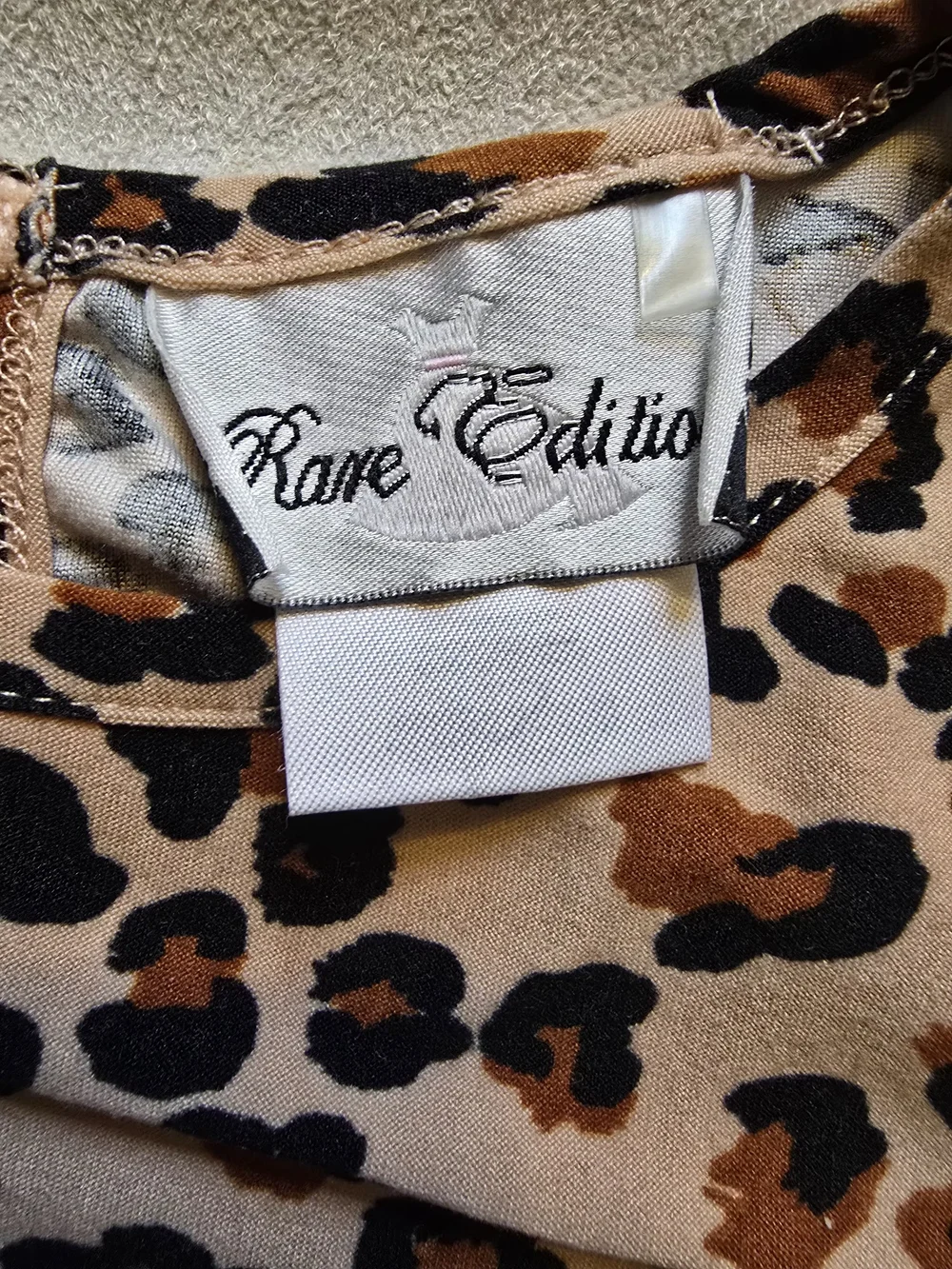 Rare Editions Girls Leopard Print Dress Lace Hem Short Sleeve Tie Waist